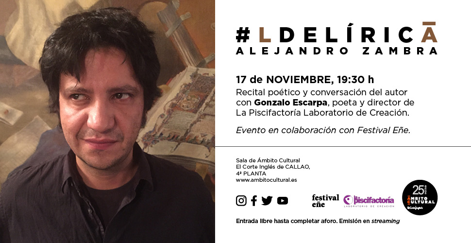 Imagen del evento #LdeLírica. Alejandro Zambra: formas de volver a Chile